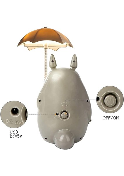 Totoro Çocuklar Için LED Gece Lambası, USB Şarj Edilebilir Okuma Masa Lambası, Erkek Kız Için Karikatür Sevimli Hayvan Odası Dekor (Yurt Dışından) fırsatları