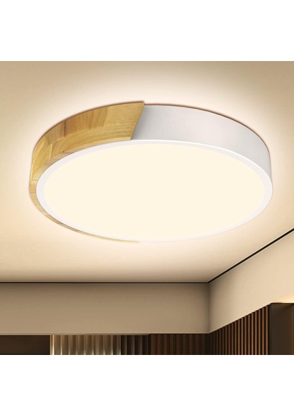 LED Tavan Işığı 24W, Nötr Beyaz 4500K LED Tavan Lambası 2400LM, Iç Aydınlatma LED Tavan Işığı Demir ve Meşe, Mutfak Oturma Odası Yatak Odası Ofis Için Beyaz Tavan Işığı (Yurt Dışından)
