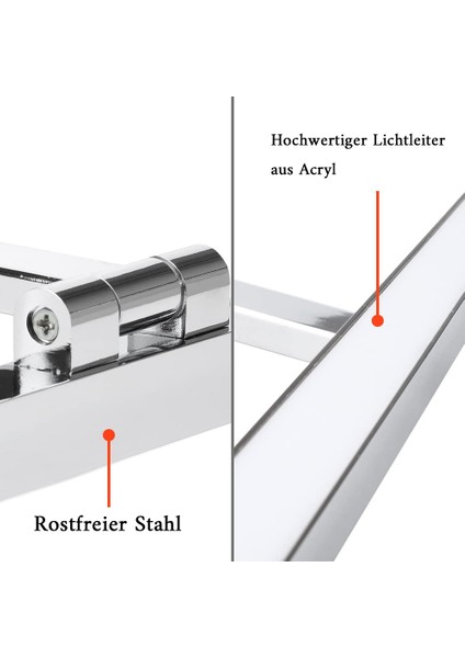 LED Banyo Aynası Işığı, 18W IP44 Su Geçirmez 180° Dönüş Banyo Işığı Duvar Banyo Aynası Lambası, 1170 Lümen, Sıcak Beyaz 3000K, Krom (Yurt Dışından) fırsatları