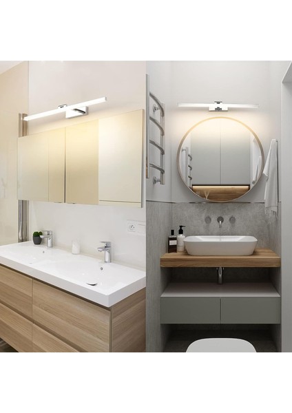 LED Banyo Aynası Işığı, 18W IP44 Su Geçirmez 180° Dönüş Banyo Işığı Duvar Banyo Aynası Lambası, 1170 Lümen, Sıcak Beyaz 3000K, Krom (Yurt Dışından) indirimleri