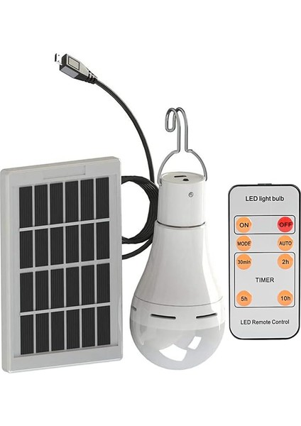 Güneş Enerjili LED Ampul - Taşınabilir USB Şarj Fener Spot Işığı Lamba Kapalı Ofis Mutfak Açık Yürüyüş Kamp Çadırı Balıkçılık Aydınlatma Için Güneş Paneli ile Okuma (Yurt Dışından)