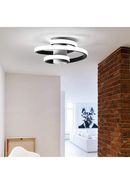 Modern LED Tavan Işığı, 18W Yaratıcı Tasarım Spiral Tavan Işığı (Soğuk Beyaz 6000K) (Yurt Dışından)