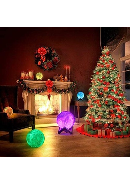 Ay Lambası Dokunmatik LED Gece Lambası, 3D 15CM Çok Renkli Ay Lambası Uzaktan Kumanda ile 16 Renk Kısılabilir, Yatak Odası Dekorasyonu Için USB Şarj Edilebilir (Yurt Dışından) fırsatları