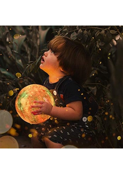 Ay Lambası Dokunmatik LED Gece Lambası, 3D 15CM Çok Renkli Ay Lambası Uzaktan Kumanda ile 16 Renk Kısılabilir, Yatak Odası Dekorasyonu Için USB Şarj Edilebilir (Yurt Dışından) indirimleri