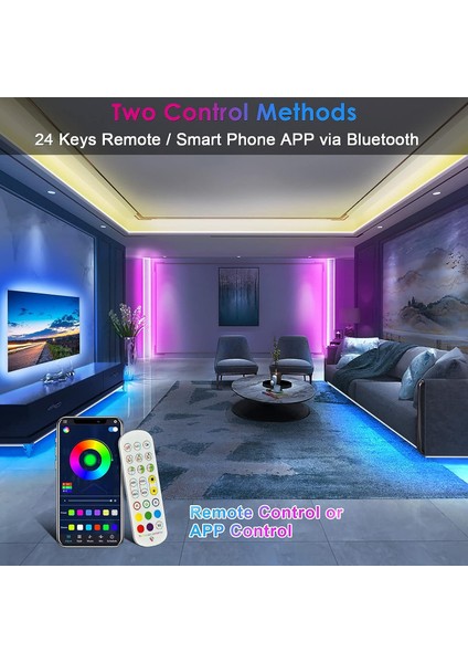 6m 5050 Rgb LED Şerit, Uzaktan Kumanda ve Akıllı Telefon Uygulaması ile Kontrol Edilen Işık Şeridi, Ev, Tv, Yatak Odası Dekorasyonu, Parti Için (Yurt Dışından) modelleri