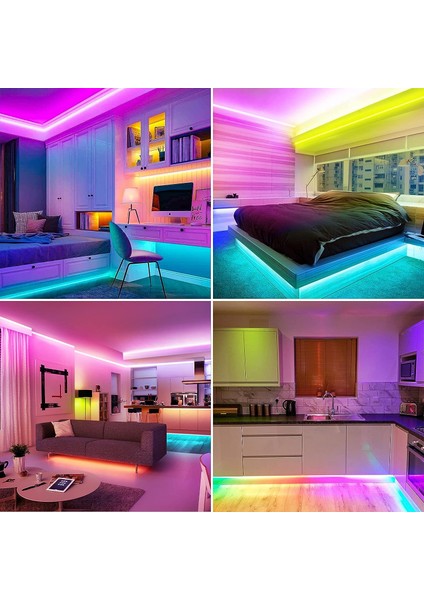 6m 5050 Rgb LED Şerit, Uzaktan Kumanda ve Akıllı Telefon Uygulaması ile Kontrol Edilen Işık Şeridi, Ev, Tv, Yatak Odası Dekorasyonu, Parti Için (Yurt Dışından) indirimleri