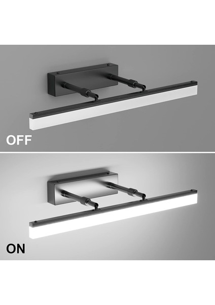 LED Ayna Lambası 50CM, Banyo Duvar Lambası 780LM 12W 6000K, Banyo Için Ayna Lambası IP44 LED Duvar Lambası Ayarlanabilir Işık Kafalı Modern Banyo Lambası (Siyah 50CM) (Yurt Dışından) fiyatları