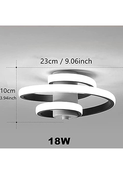 Modern LED Tavan Işığı, 18W Yaratıcı Tasarım Spiral Tavan Işığı (Soğuk Beyaz 6000K) (Yurt Dışından) indirimleri