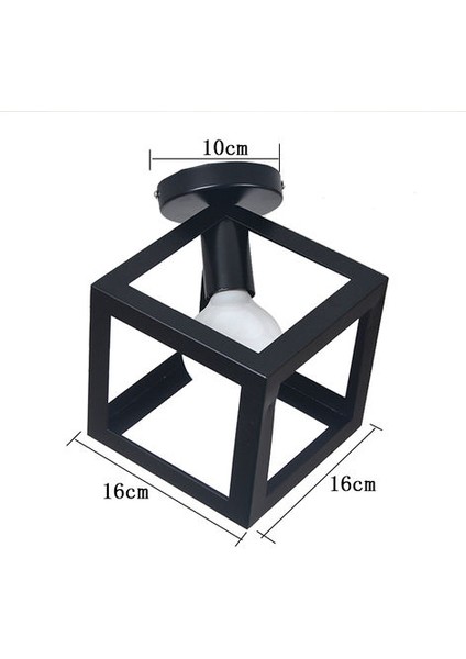 Magıc Endüstriyel Tavan Işık Kare Küp Kafes Metal Demir Retro Avize Kolye Işık E27 Siyah (Yurt Dışından) fırsatları