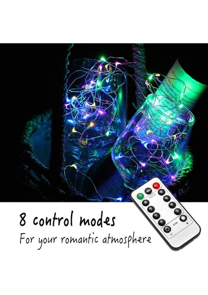 2 LED Dizi Işık Seti 10M 100 8 Mod Dış Aydınlatma Bakır Tel Akülü Uzaktan Kumanda ve Zamanlayıcı ile Su Geçirmez IP67 (Yurt Dışından) fırsatları