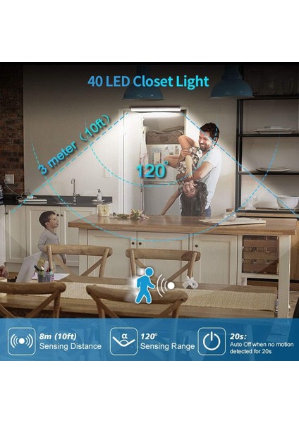 40 LED Dolap Işığı, Kablosuz, USB Şarj Edilebilir, Manyetik, Hareket Sensörlü, 4 Aydınlatma Modu, Taşınabilir. Dolap Işığı, Acil El Lambası, Çocuk Gece Lambası (Beyaz1) (Yurt Dışından) indirimleri