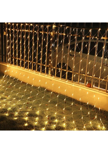 Vıngo 2*2m LED Dize Işıklar 204 Led'li Dize Işıklar Kontrol Kutusu ile Noel Ağ Örgüsü (Yurt Dışından)