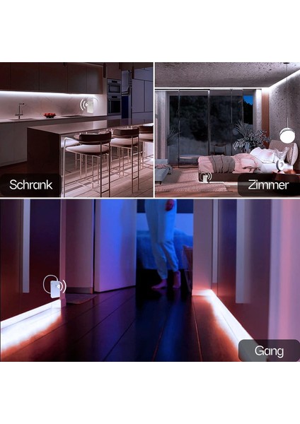 Pille Çalışan LED Şerit Hareket Sensörü, Dolaplar, Merdivenler, Mutfak, Yatak Için 2m 60 LED Pille Çalışan Hareket Sensörü Şerit Işığı (Beyaz) (Yurt Dışından) modelleri