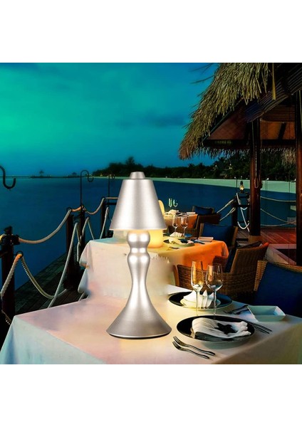 Kablosuz LED Restoran Masa Lambası, Şarj Edilebilir Pil Masa Lambası Dokunmatik Kontrollü Oteller Için Dış Mekan Masa Lambası Sehpa, 2000 Mah, Gümüş (Yurt Dışından) fiyatları