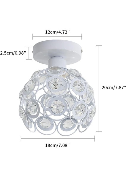 Modern Beyaz Kristal Tavan Lambası, Mini Yarı Gömme Montajlı Kristal Avize E27 Iç Mekan Aydınlatma, Oturma Odası, Sundurma, Koridor Için Uygundur (Yurt Dışından) fiyatları
