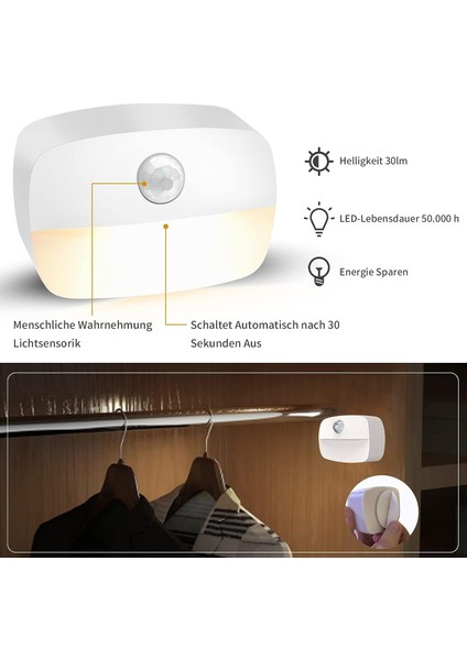 Hareket Dedektörlü LED Gece Lambası, 8 Parçalı Çocuk Gece Lambası, Otomatik Açma/kapama Sensörü Işığı (Yurt Dışından) fiyatları