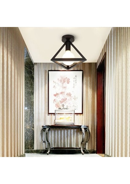 Endüstriyel Tavan Lambası E27 Retro Metal Sarkıt Yatak Odası Oturma Odası Için Siyah - Siyah Pagne (Yurt Dışından)