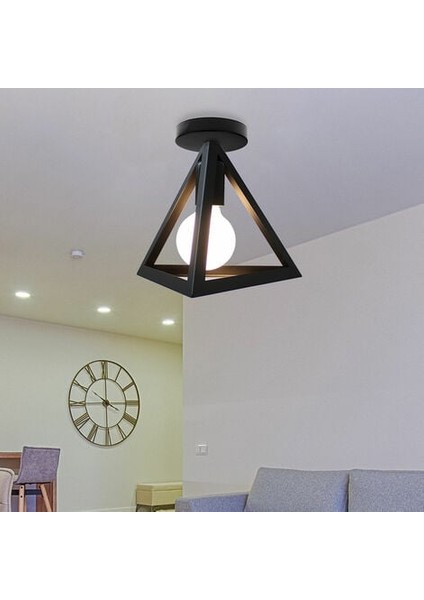 Endüstriyel Tavan Lambası E27 Retro Metal Sarkıt Yatak Odası Oturma Odası Için Siyah - Siyah Pagne (Yurt Dışından) fiyatları