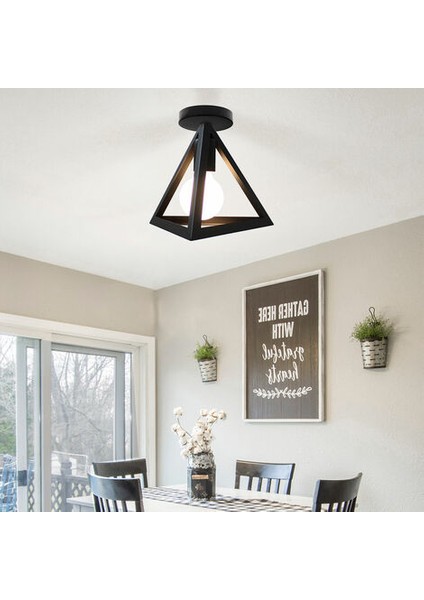 Endüstriyel Tavan Lambası E27 Retro Metal Sarkıt Yatak Odası Oturma Odası Için Siyah - Siyah Pagne (Yurt Dışından) modelleri