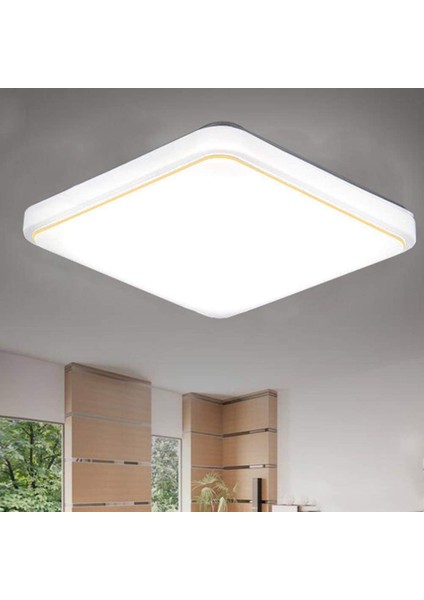 Kare LED Tavan Işık AC220-V Beyaz Renk Mutfak Balkon Sundurma Modern Panel Işık, Altın Çizgi, 220*220*50MM (Yurt Dışından) fiyatları