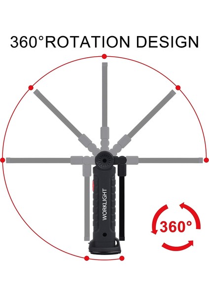 Şarj Edilebilir LED Taşınabilir Çalışma Işığı, Güçlü Şarj Edilebilir LED Çalışma Işığı, 5 Modlu Manyetik Tabanlı Cob Mıknatıslı Lamba [büyük, 2 Parça] (Yurt Dışından) fırsatları