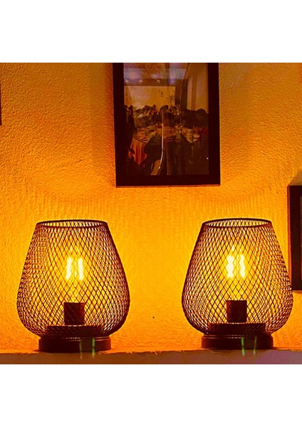 2'li Metal Kafesli Pille Çalışan Akülü LED Fener Seti Düğünler, Partiler, Verandalar, Iç Mekan ve Dış Mekan Etkinlikleri Için Ideal (Yurt Dışından) modelleri