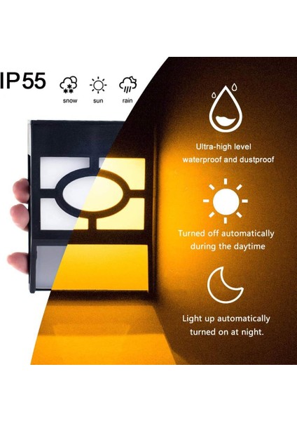 Dış Mekan Bahçe Güneş Işığı, Veranda, Çit, Bahçe, Bahçe, Garaj, Merdiven, Beyaz Kapı / Renk Değiştirme Için LED Güneş Işığı Su Geçirmez Kablosuz Güneş Işığı Duvar Işığı (Yurt Dışından) modelleri