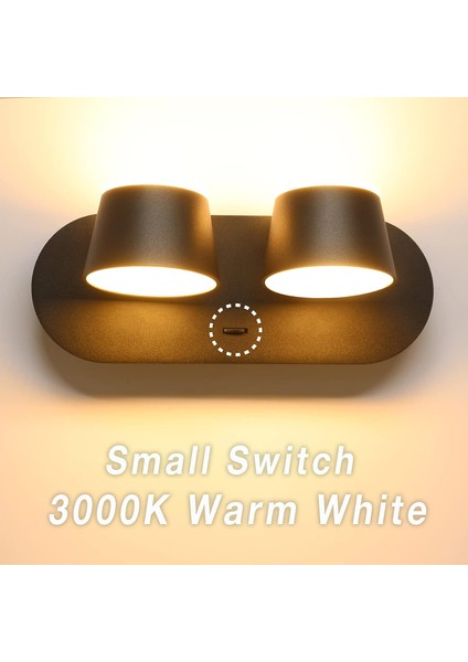 LED Duvar Işığı 2 Ampul Anahtarlı Siyah Okuma Işığı Iç Mekan 12 W Modern Duvar Işığı Sıcak Beyaz 3000 K Yukarı Yönlü Duvar Işığı (Yurt Dışından) fırsatları