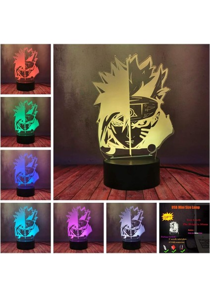 Yaratıcı Masa Lambası 16 Renk Avize Gece Lambası 3D Uzumaki Naruto Uchiha Sasuke Masa Lambası, Japon Anime, Yatak Odası Dekor, Doğum Günü Hediyesi (Yurt Dışından) fırsatları