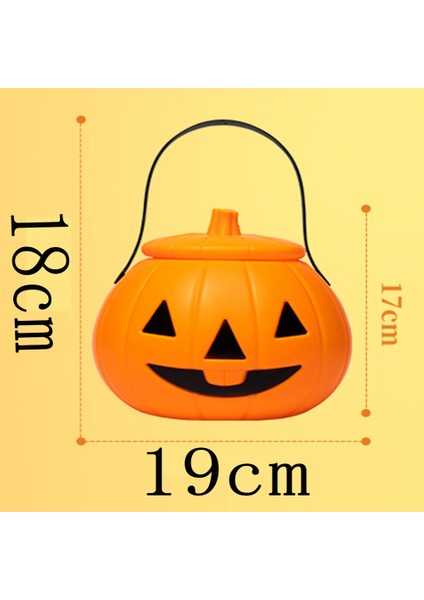 Balkabağı Feneri, Cadılar Bayramı Balkabağı Feneri, Taşınabilir Hafif Şeker Kovası Kabak Asma Feneri, Çocuk Feneri (Renk: 2'si 1 Arada) (Yurt Dışından)