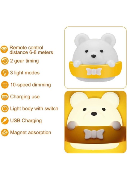 Çocuk Gece Lambası, Çocuk Başucu Lambası, Çocuk Gece Lambası, Uzaktan Kumandalı USB Şarj Edilebilir Taşınabilir Gece Lambası (Yurt Dışından) modelleri