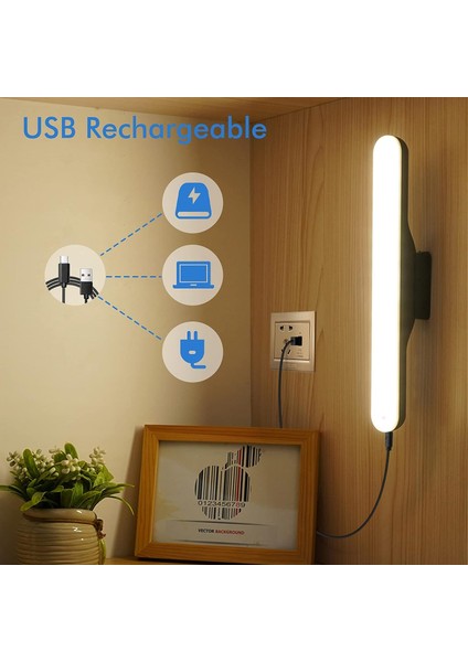 Pille Çalışan LED Şerit Işık, Ayarlanabilir Parlaklık Manyetik USB Işık, Siyah Kablosuz Dolap Işıkları, Dolap, Masa, Başucu, Mutfak, Yurt Için Şarj Edilebilir Duvar Işıkları (Yurt Dışından) fırsatları