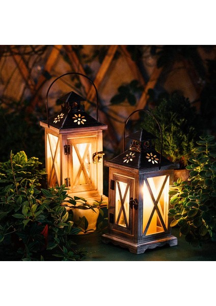 Fener Mumluk Vintage Fener Ahşap Metal Dekoratif Fener Tutucu Açık Rustik Düğün Centerpiece Asılı Fener Çiftlik Evi Kapalı Açık Fener Dekor 28 cm (Yurt Dışından) fırsatları