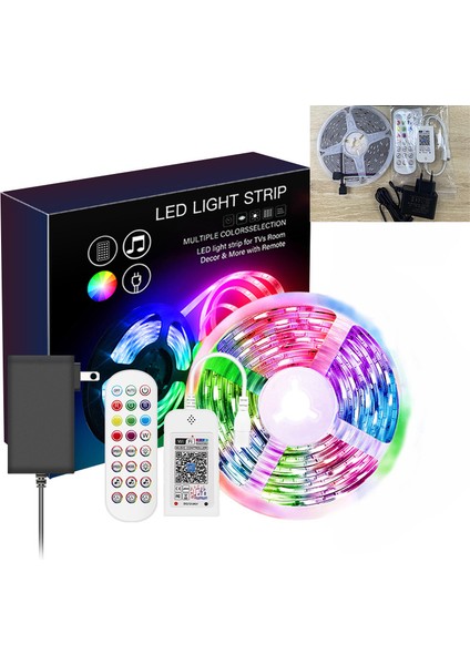 20M Bluetooth LED Işık Şeridi Rgb 5050 12V, App Tarafından Kontrol Edilir, Kızılötesi Uzaktan Kumanda, LED Işık Şeridi 16 Milyon Renk, 28 Stil Modu (Yurt Dışından)