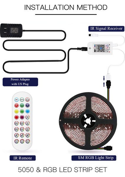 20M Bluetooth LED Işık Şeridi Rgb 5050 12V, App Tarafından Kontrol Edilir, Kızılötesi Uzaktan Kumanda, LED Işık Şeridi 16 Milyon Renk, 28 Stil Modu (Yurt Dışından) fiyatları