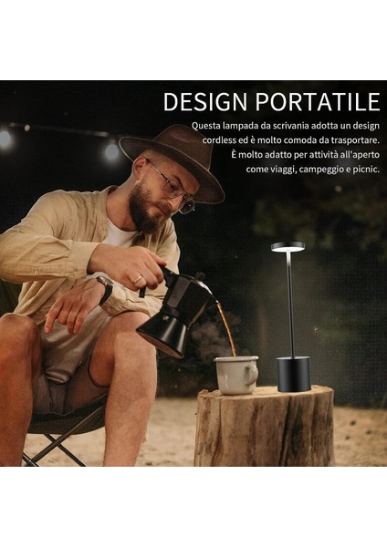 Kablosuz Masa Lambası, 6000MAH Şarj Edilebilir Pil, 2 Parlaklık Seviyesi, Metal Başucu Lambası, Oturma Odası, Yatak Odası, Ofis, Stüdyo Için (Siyah) (Yurt Dışından) indirimleri