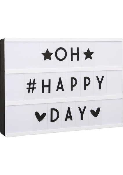 LED A4 Işık Kutusu I USB ve Pil I Semboller Dahil 96 Dekoratif Siyah Harf I Işık Kutusu I Mektup Kutusu I Işıklı Tabela (Yurt Dışından)