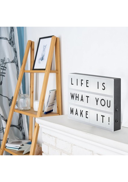 LED A4 Işık Kutusu I USB ve Pil I Semboller Dahil 96 Dekoratif Siyah Harf I Işık Kutusu I Mektup Kutusu I Işıklı Tabela (Yurt Dışından) fırsatları