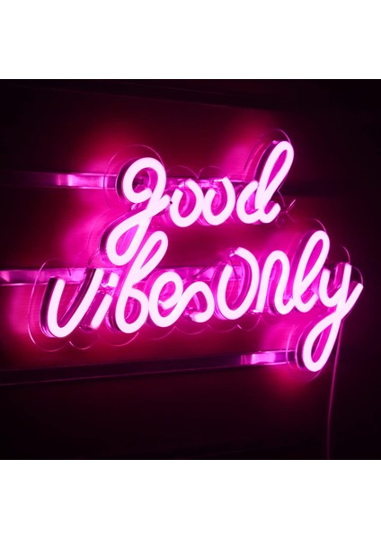 Iyi Vibes Sadece Işık Reklam Pembe LED Kelime Işık Burcu Neon Işık Akrilik Harfler Yatak Odası Duvar Bar Parti Dekor Işık Burcu Için LED Neon Burcu (Yurt Dışından)