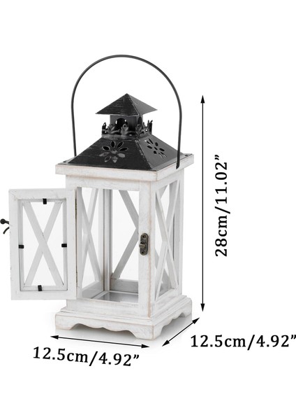 Fener Mumluk Vintage Fener Ahşap Metal Dekoratif Dış Mekan Fener Tutucu Rustik Düğün Merkezinde Asılı Fener Çiftlik Evi Kapalı Dış Mekan Fener Dekoru 28 cm (Yurt Dışından) fiyatları