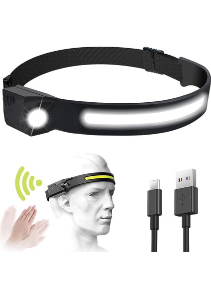 LED Far USB Şarj Edilebilir Su Geçirmez Cob Xpe Farlar Koşu, Kamp, Koşu, Bisiklet Kaskı, Balık, Tamir, Fotoğraf Çekme, Çocuk Okuma ile 5 Model (Yurt Dışından)