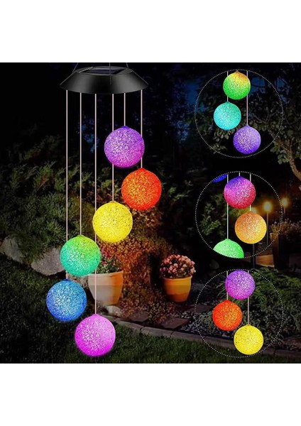 Solar LED Rüzgar Ahenge Renk Değiştiren Spiral Bahçe Rüzgar Ahenge Veranda Için Romantik Dış Mekan Dekorasyonu, Kancalı Bahçe (Stil A) (Yurt Dışından)