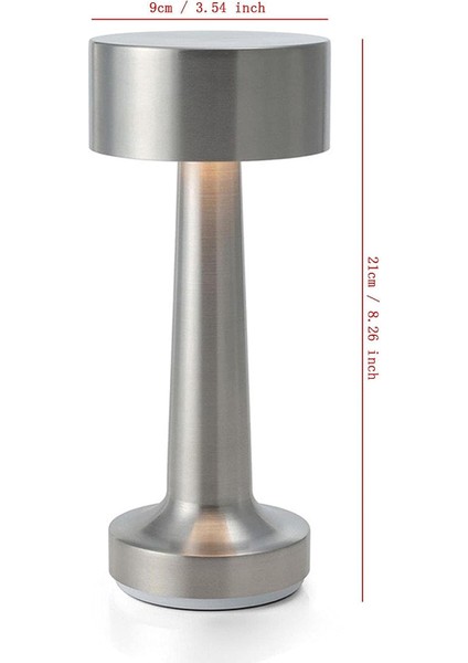 Kablosuz Taşınabilir Dokunmatik Masa Lambası, 3000K Sıcak Renkli 3W LED Entegre Işık, Kısılabilir ve Şarj Edilebilir Pil, Komidinler, Sehpalar, Oteller ve Restoranlar Için (Yurt Dışından)