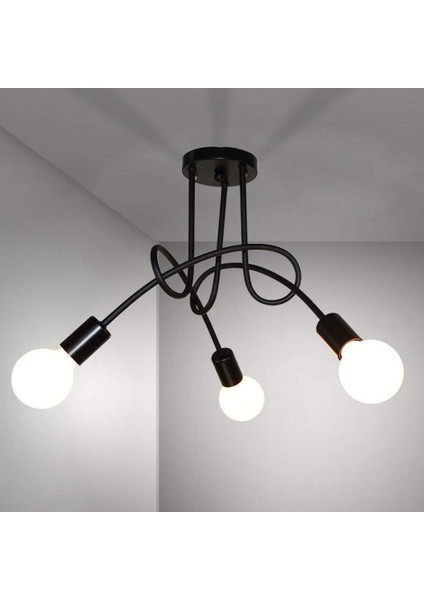 Modern Tavan Lambası, Vintage Demir Tavan Lambaları E27, Mutfak, Restoran, Oturma Odası Için 3 Işıklı LED Avize (Yurt Dışından)