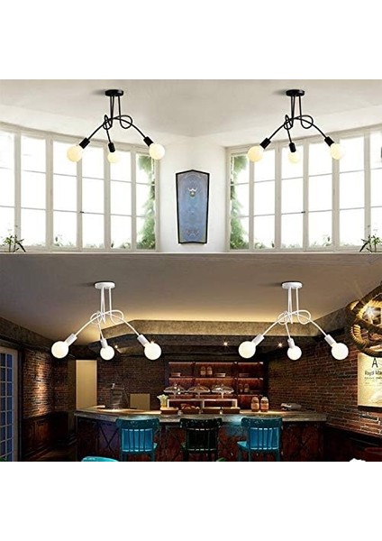 Modern Tavan Lambası, Vintage Demir Tavan Lambaları E27, Mutfak, Restoran, Oturma Odası Için 3 Işıklı LED Avize (Yurt Dışından) modelleri