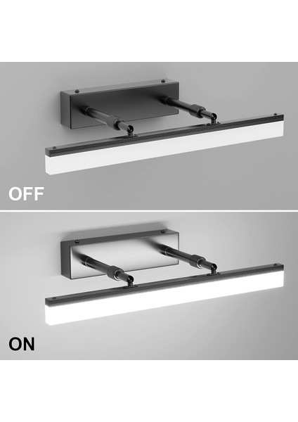 LED Ayna Lambası 40CM, Banyo Duvar Lambası 585LM 9W 6000K, Banyo Aynası Lambası IP44 LED Duvar Lambası Ayarlanabilir Işık Başlıklı Modern Banyo Lambası (Siyah 40CM) (Yurt Dışından) fiyatları