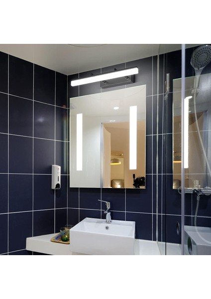 LED Ayna Lambası 40CM, Banyo Duvar Lambası 585LM 9W 6000K, Banyo Aynası Lambası IP44 LED Duvar Lambası Ayarlanabilir Işık Başlıklı Modern Banyo Lambası (Siyah 40CM) (Yurt Dışından) modelleri