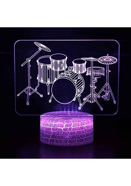 3D Lamba Gece Lambası Davul Modelleme Çocuk Yatak Odası Gece Lambası Uzaktan Kumanda 16 Renk Değişimi Noel Cadılar Bayramı Doğum Günü Hediyesi Çocuk Bebek Kız Için (Yurt Dışından)