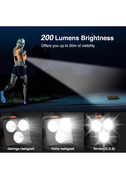 Koşu Işığı, USB Şarj Edilebilir Koşu Göğüs LED Işığı, Güvenlik Göstergeleri ve Işık Şeritleri ile Koşu Işığı, Koşu, Yürüyüş, Doğa Sporları Için Göğüs Lambası (Yeşil) (Yurt Dışından) modelleri