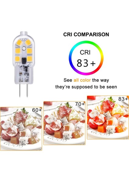 G4 LED 2W 12 V Ac/dc Soğuk Beyaz 6000K Davlumbaz Için, 200LM, G4 10W 20W Halojen Ampul Eşdeğeri, Kısılamaz, Avize/karavan Için Bi-Pin LED G4 12V, 6'lı Paket (Yurt Dışından) indirimleri